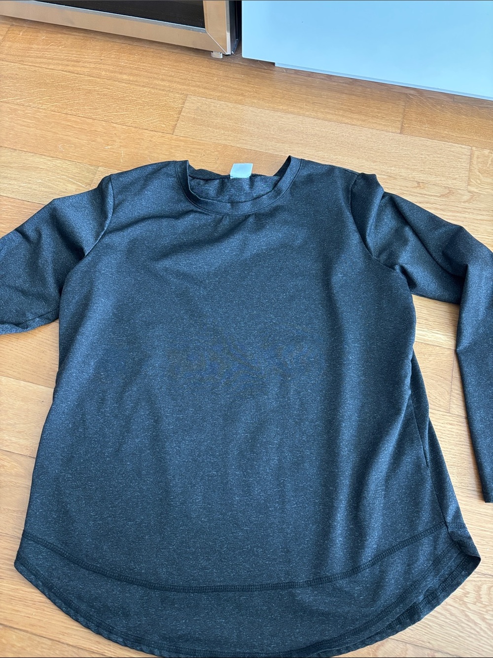 Basic Black Long Sleeve Crewneck Top